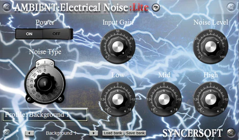 Ambient: Electrical Noise Lite plugin interface