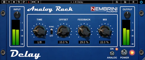Analog Rack Delay plugin interface