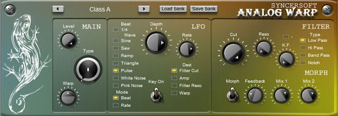 Analog Warp plugin interface