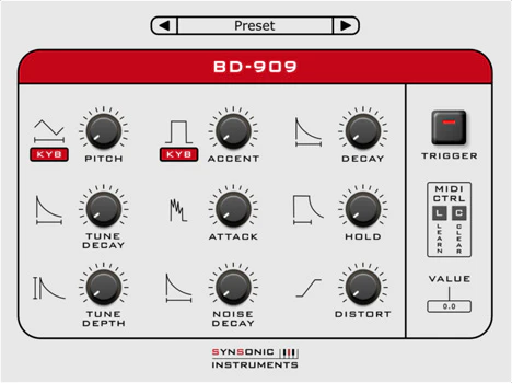 BD-909 plugin interface