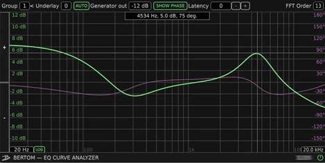 Bertom EQ Curve Analyzer plugin interface