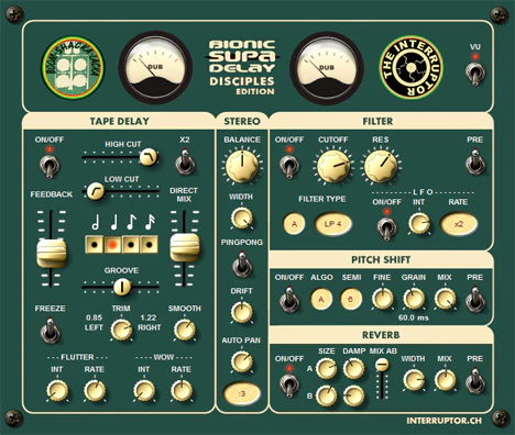 Bionic Supa Delay plugin interface