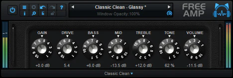 Blue Cat Free Amp plugin interface