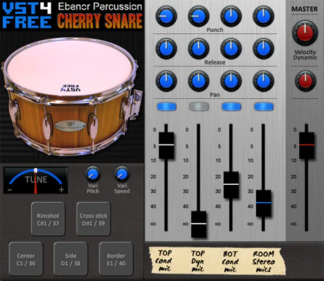 Cherry Snare plugin interface