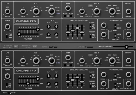 Chorg 770 DV plugin interface