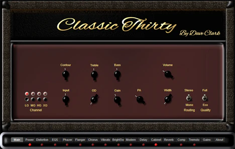 Classic Thirty plugin interface