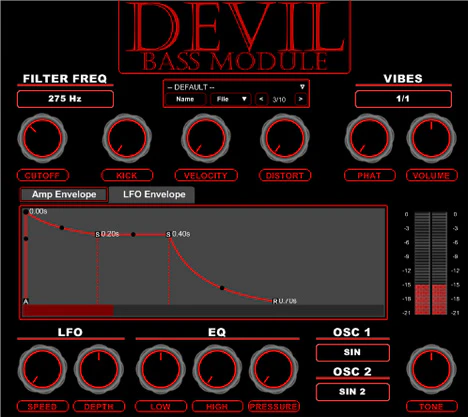 DEVIL BASS MODULE plugin interface