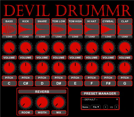 DEVIL DRUMMR plugin interface