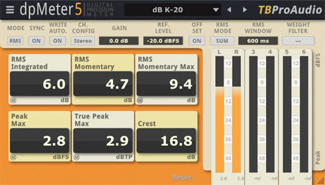 dpMeter 5 plugin interface
