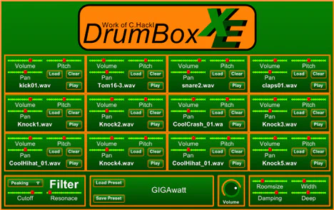 DrumBox XE plugin interface