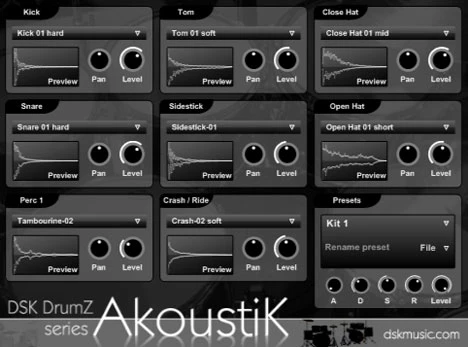 DrumZ AkoustiK plugin interface