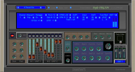 Dual Style ORGAN plugin interface