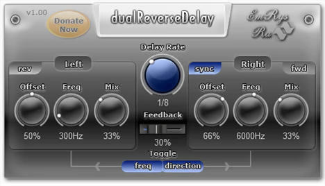 dualReverseDelay plugin interface