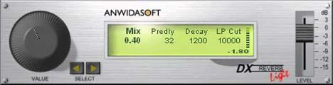 DX Reverb Light plugin interface