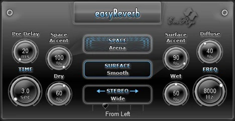 easyReverb plugin interface