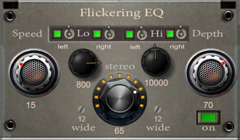 Flickering EQ plugin interface