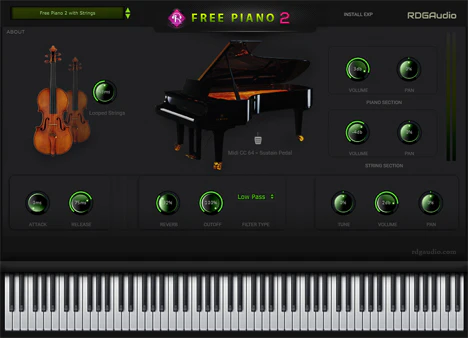 Free Piano 2 plugin interface