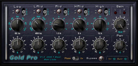 Gold Pro plugin interface