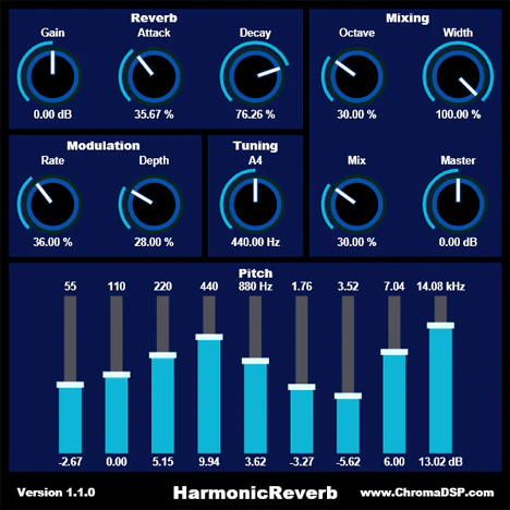 HarmonicReverb plugin interface