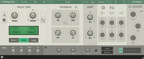 HY-Delay 4 free plugin interface