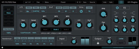 HY-Filter3 free plugin interface