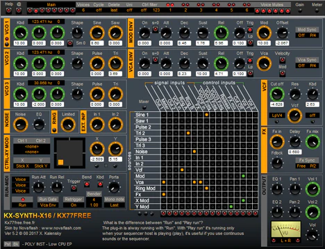 KX-SYNTH-X16 plugin interface