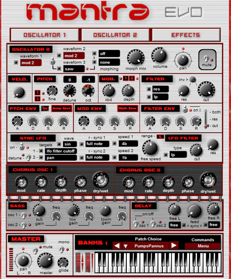 Mantra Evo plugin interface