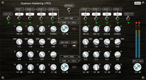 Mastering LPEQ plugin interface