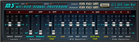 Mid-Side Signal Processor plugin interface
