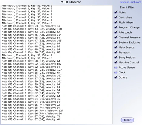 MIDI Monitor plugin interface
