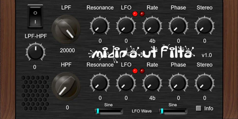 Midinaut Filta plugin interface