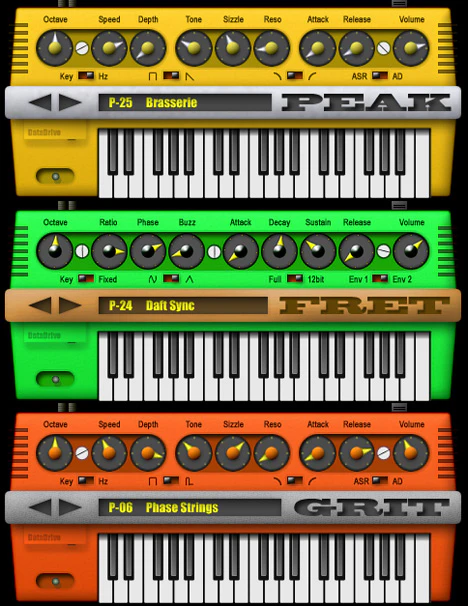 Minisynth Series plugin interface