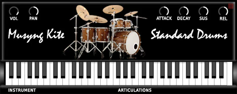 Musyng Kite Standard Drums plugin interface