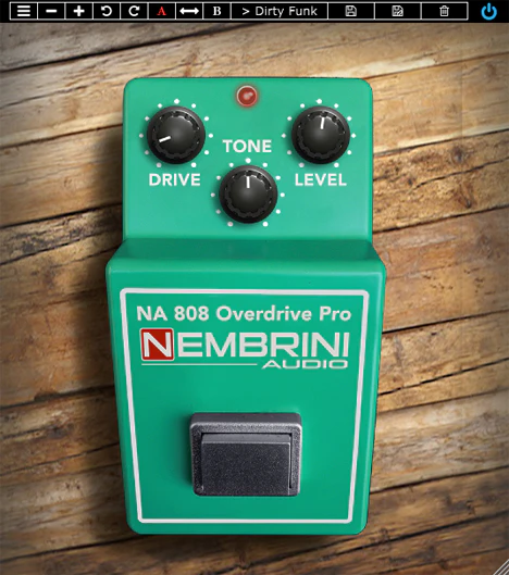 NA 808 Overdrive Pro plugin interface