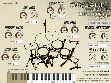 Organic Calfskin Kit plugin interface