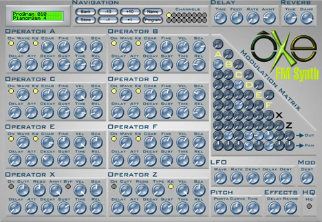 Oxe FM Synth plugin interface