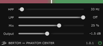 Phantom Center plugin interface