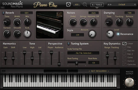 Piano One plugin interface