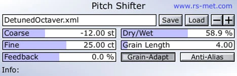 Pitch Shifter plugin interface