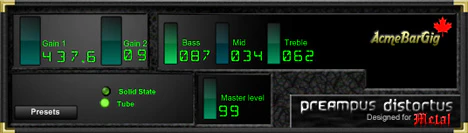 Preampus Distortus plugin interface