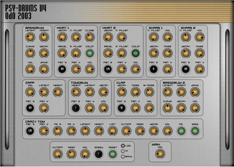 Psy Drums plugin interface