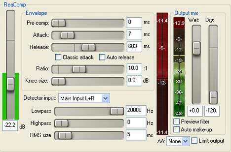 ReaComp plugin interface