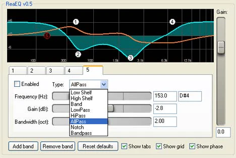 ReaEQ plugin interface