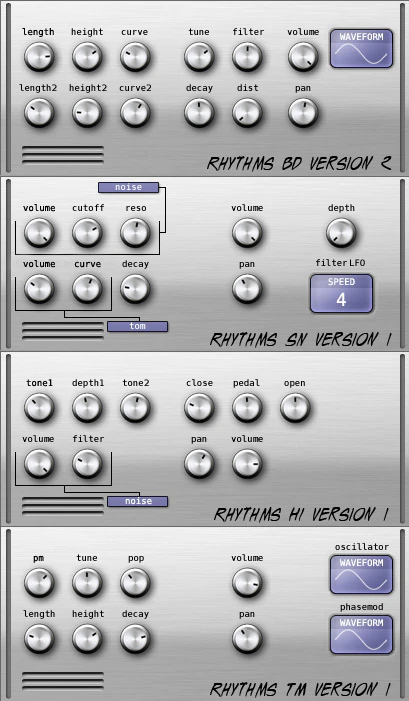 Rhythms SA Pack plugin interface