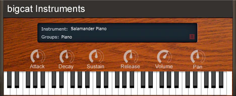 Salamander Piano plugin interface
