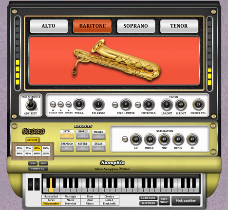 Saxophia plugin interface