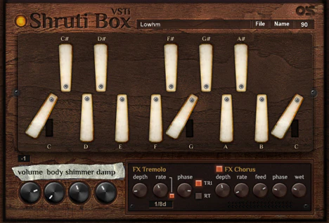 Shruti Box plugin interface