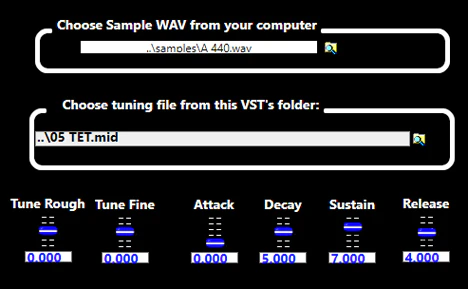 Simple Microtonal Sampler plugin interface