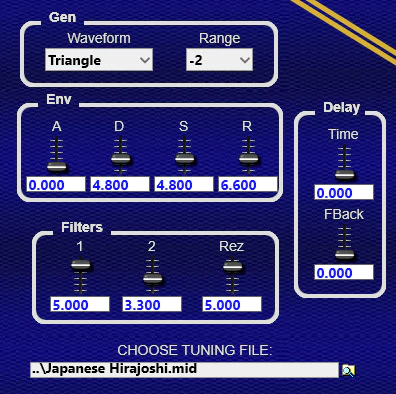 Simple Microtonal Synth plugin interface