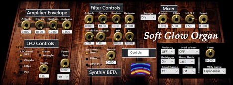 Soft Glow Organ plugin interface